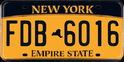 NY license plate FDB6016