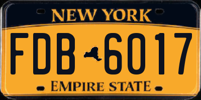 NY license plate FDB6017