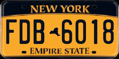NY license plate FDB6018