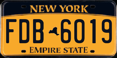 NY license plate FDB6019
