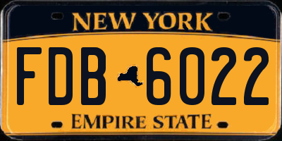 NY license plate FDB6022