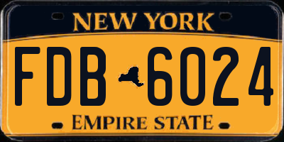 NY license plate FDB6024