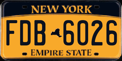 NY license plate FDB6026