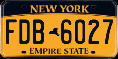 NY license plate FDB6027