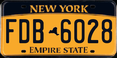 NY license plate FDB6028