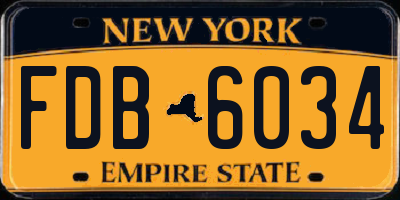 NY license plate FDB6034