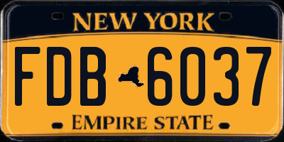 NY license plate FDB6037