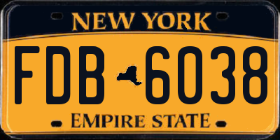 NY license plate FDB6038