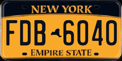 NY license plate FDB6040