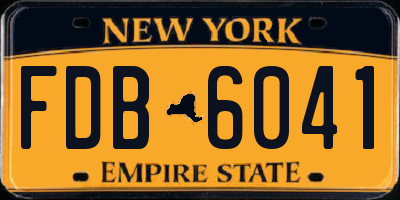 NY license plate FDB6041