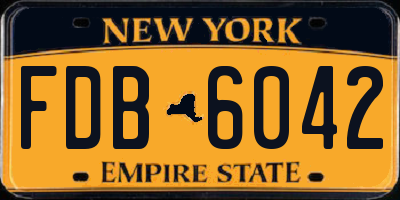 NY license plate FDB6042