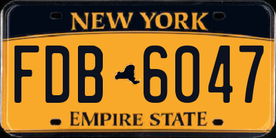 NY license plate FDB6047
