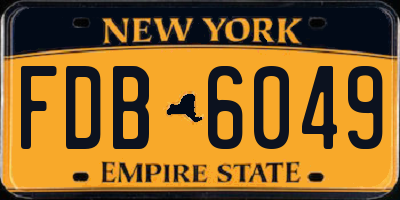 NY license plate FDB6049