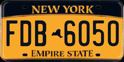 NY license plate FDB6050