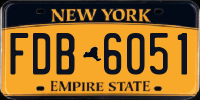 NY license plate FDB6051