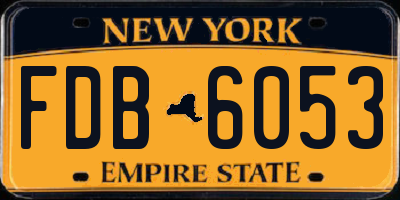 NY license plate FDB6053