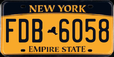 NY license plate FDB6058