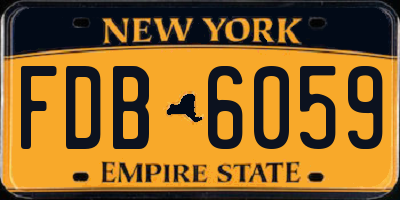 NY license plate FDB6059