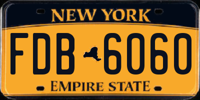 NY license plate FDB6060