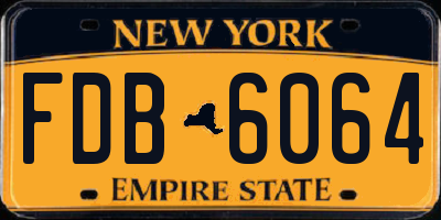 NY license plate FDB6064