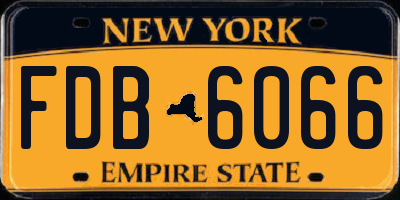 NY license plate FDB6066