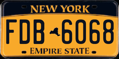 NY license plate FDB6068