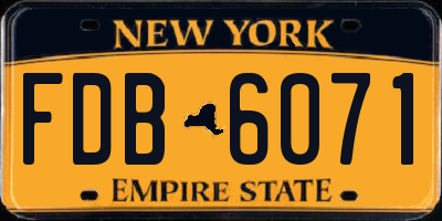 NY license plate FDB6071