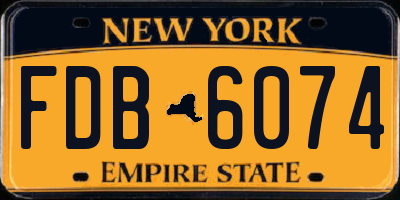 NY license plate FDB6074