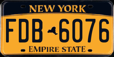 NY license plate FDB6076