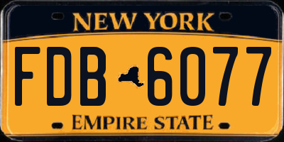 NY license plate FDB6077