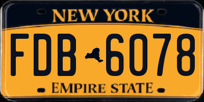 NY license plate FDB6078