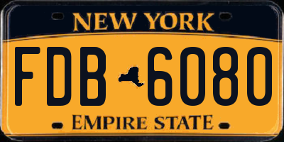 NY license plate FDB6080