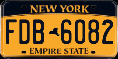 NY license plate FDB6082