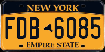 NY license plate FDB6085