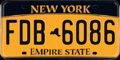 NY license plate FDB6086