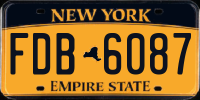 NY license plate FDB6087