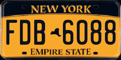 NY license plate FDB6088