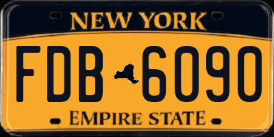 NY license plate FDB6090
