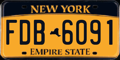 NY license plate FDB6091