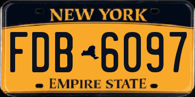 NY license plate FDB6097