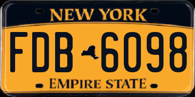 NY license plate FDB6098