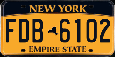 NY license plate FDB6102