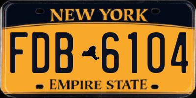 NY license plate FDB6104