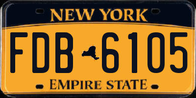 NY license plate FDB6105