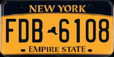 NY license plate FDB6108