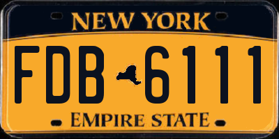 NY license plate FDB6111