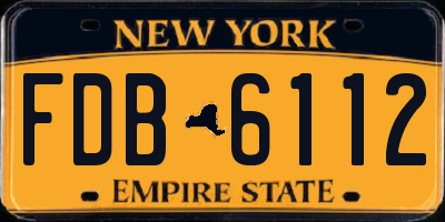 NY license plate FDB6112