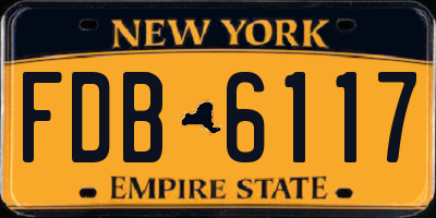 NY license plate FDB6117