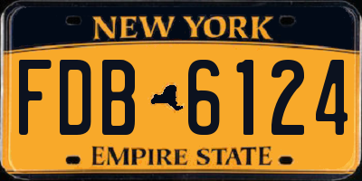 NY license plate FDB6124