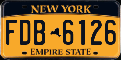 NY license plate FDB6126
